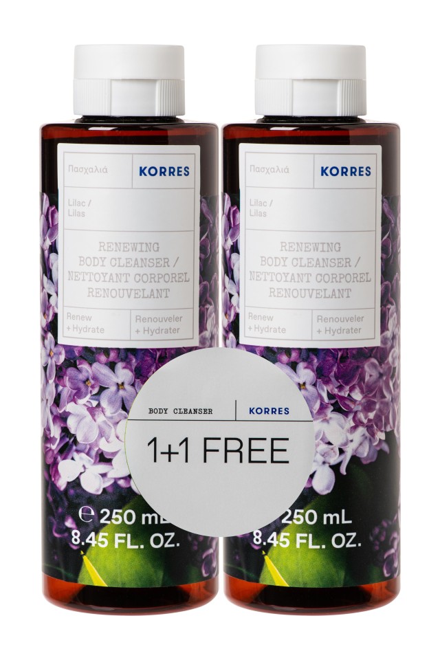 Korres PROMO Body Cleanser Lilac Αφρόλουτρο Πασχαλιά 250ml 1+1 ΔΩΡΟ