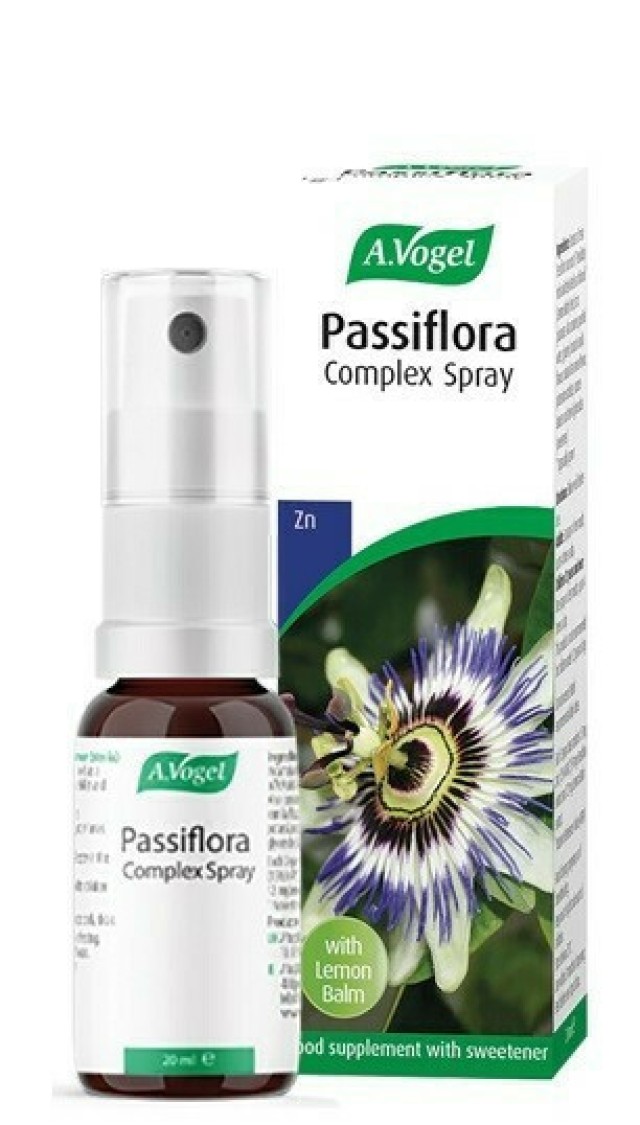 A.Vogel Passiflora Complex Relax Spray από Συνδυασμό Φρέσκων Βοτάνων με Βάση την Πασιφλόρα - Φυτική Σύνθεση για την Ενίσχυση του Αισθήματος Ηρεμίας 20ml