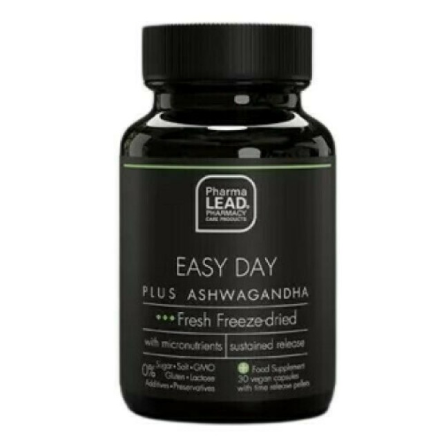 PharmaLead Black Range Easy Day Plus Ashwagandha για Ομαλή Ψυχολογική Λειτουργία 30 Φυτικές Κάψουλες