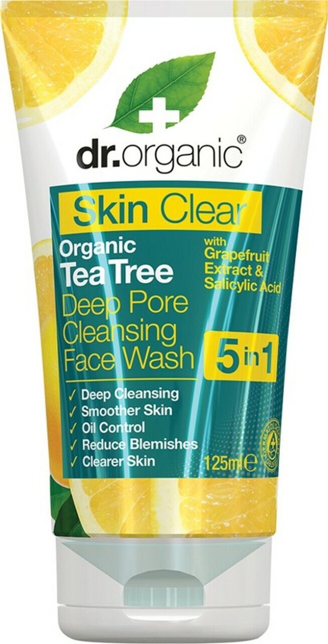 Dr. Organic Skin Clear 5 in 1 Deep Pore Cleansing Face Wash 125m