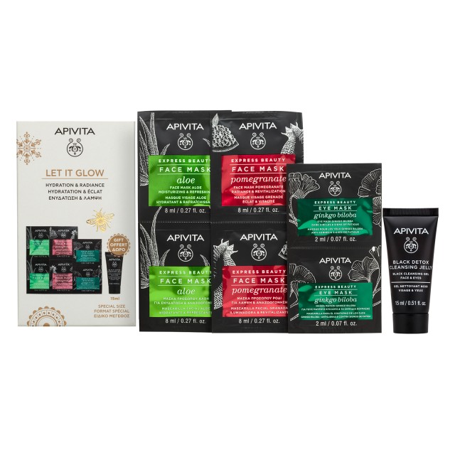 Apivita PROMO Let It Glow Express Beauty Μάσκα Προσώπου Αλόη Ενυδάτωση …