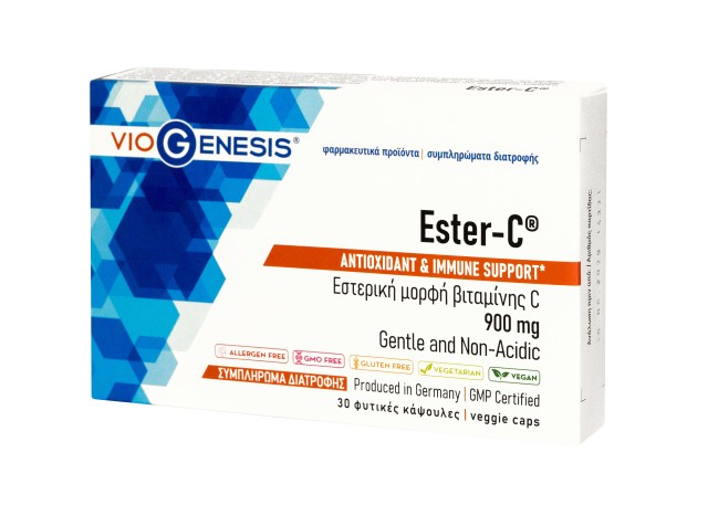 VioGenesis Ester C 900mg Συμπλήρωμα Διατροφής με Βιταμίνη C σε Εστερικ &hellip;
