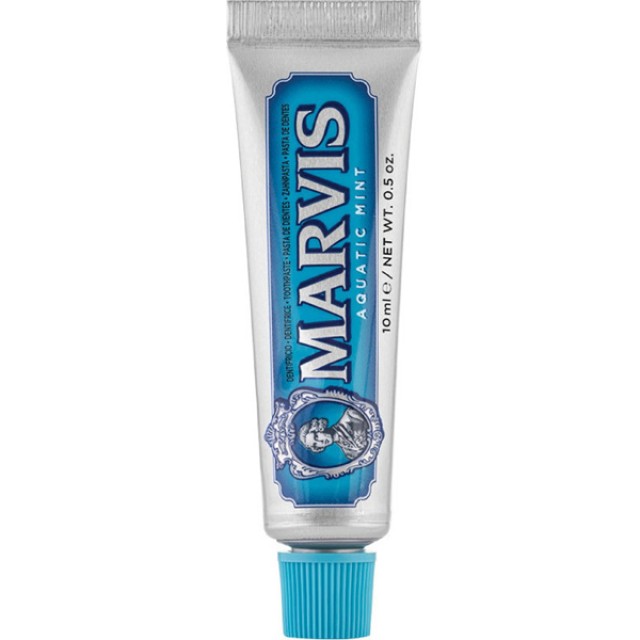Marvis Aquatic Mint Toothpaste Οδοντόκρεμα Κατά της Πλάκας και της Τερηδόνας με Γεύση Μέντα 10ml [Travel Size]