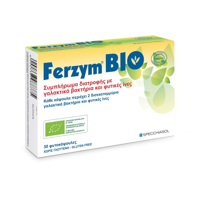 Specchiasol Ferzym Bio Συμπλήρωμα Διατροφής με Προβιοτικά και Φυτικές Ίνες 30 Φυτοκάψουλες