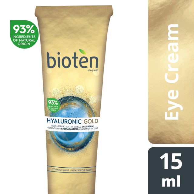 Bioten Hyaluronic Gold Eye Cream Αντιρυτιδική Κρέμα Ματιών με Υαλουρονικό Οξύ 15ml