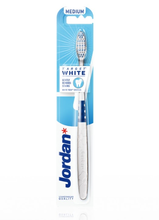 Jordan Target White Medium Οδοντόβουρτσα Μέτρια Λευκό 1 Τεμάχιο