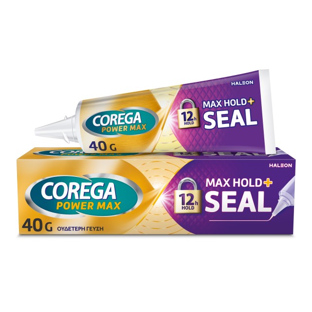 Corega Max Hold+ Seal, Denture Fixing Cream for Food Intrusion Protection, 40gr