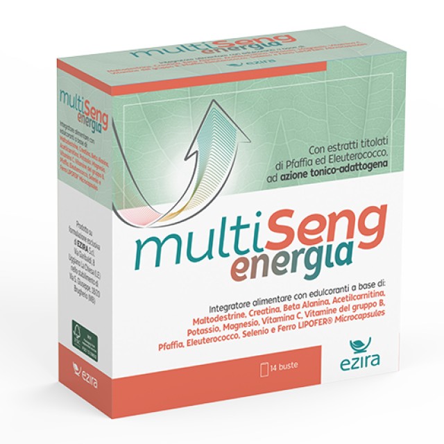 Ezira Multi Seng Energia Συμβάλλει στη Μείωση της Κούρασης & της Κόπωσης 14 Φακελάκια