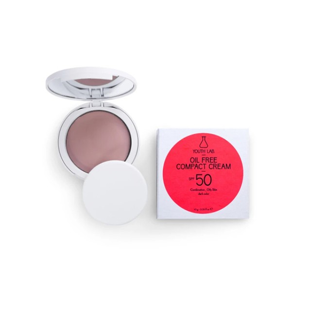 Youth Lab Oil Free Compact Cream SPF50 For Combination - Oily Skin Dark Color Αντηλιακό Προσώπου σε Μορφή Πούδρας Σκούρα Απόχρωση για Λιπαρές - Μικτές Επιδερμίδες 10gr