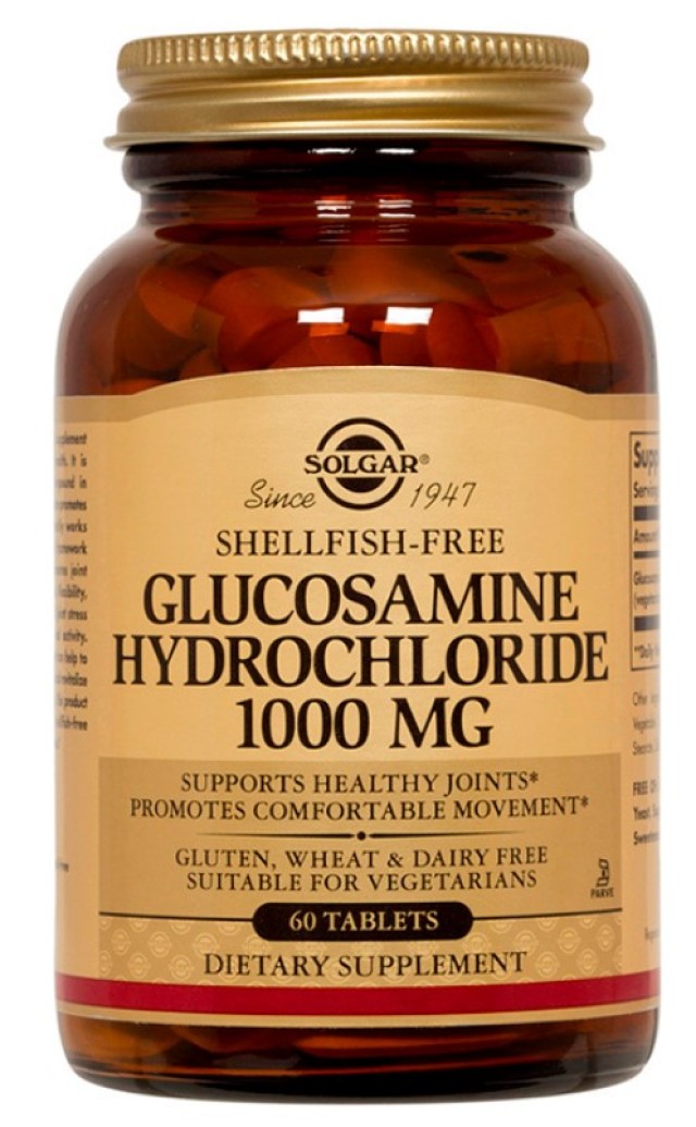 Solgar Glucosamine Hydrochloride 1000mg Συμπλήρωμα Διατροφής Γλυκοζαμίνης 60 Ταμπλέτες