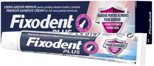 Fixodent Plus Food Barrier Denture Fixing Cream Prevents Food Residue from Entering 40gr