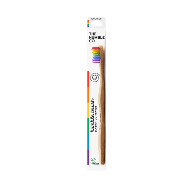 The Humble Co. Bamboo Toothbrush Adult Pride Edition Soft Οδοντόβουρτσα Ενηλίκων από Μπαμπού Πολύχρωμη Μαλακή 1 Τεμάχιο