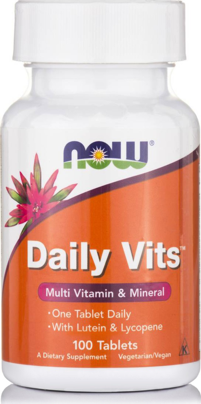 Now Foods Daily Vits Multi w/ Lycopene + Lutein Συμπλήρωμα Διατροφής Πολυβιταμινών  100 Ταμπλέτες