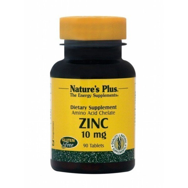Natures Plus Zinc 10mg Συμπλήρωμα Διατροφής Με Ψευδάργυρο 90 Ταμπλέτες