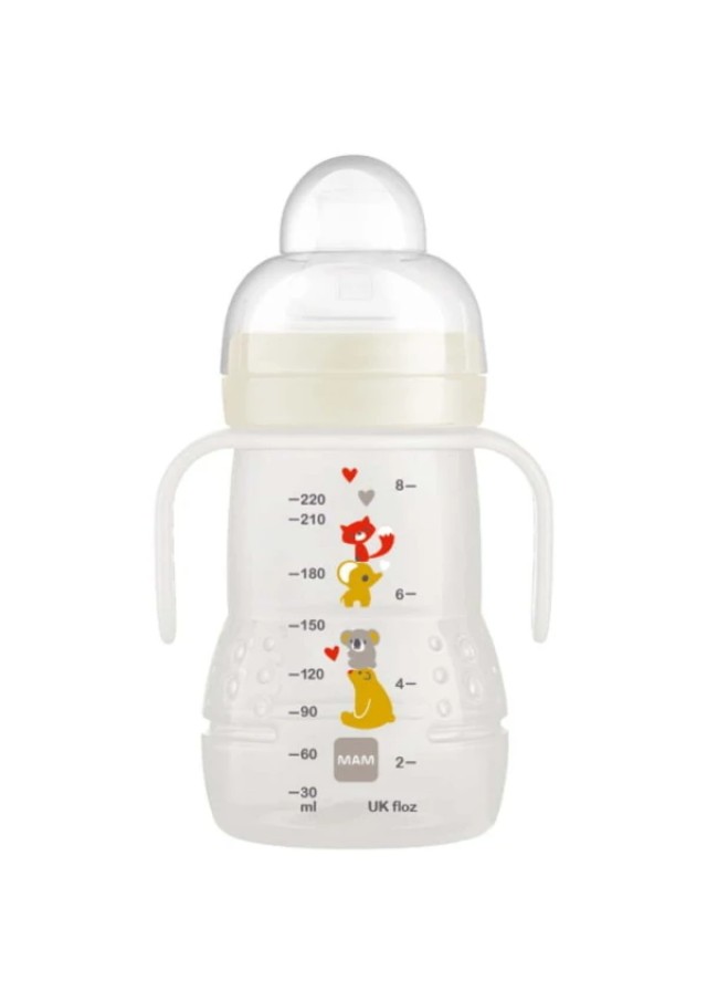 Mam Trainer+ Μπιμπερό με Λαβές 4m+ Χρώμα: Μπεζ, 220ml [450U]