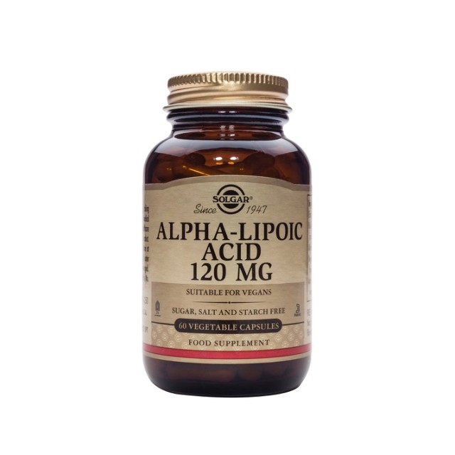 Solgar Alpha-Lipoic Acid 120mg Συμπλήρωμα Διατροφής Άλφα Λιποϊκου Οξέος 60 Κάψουλες
