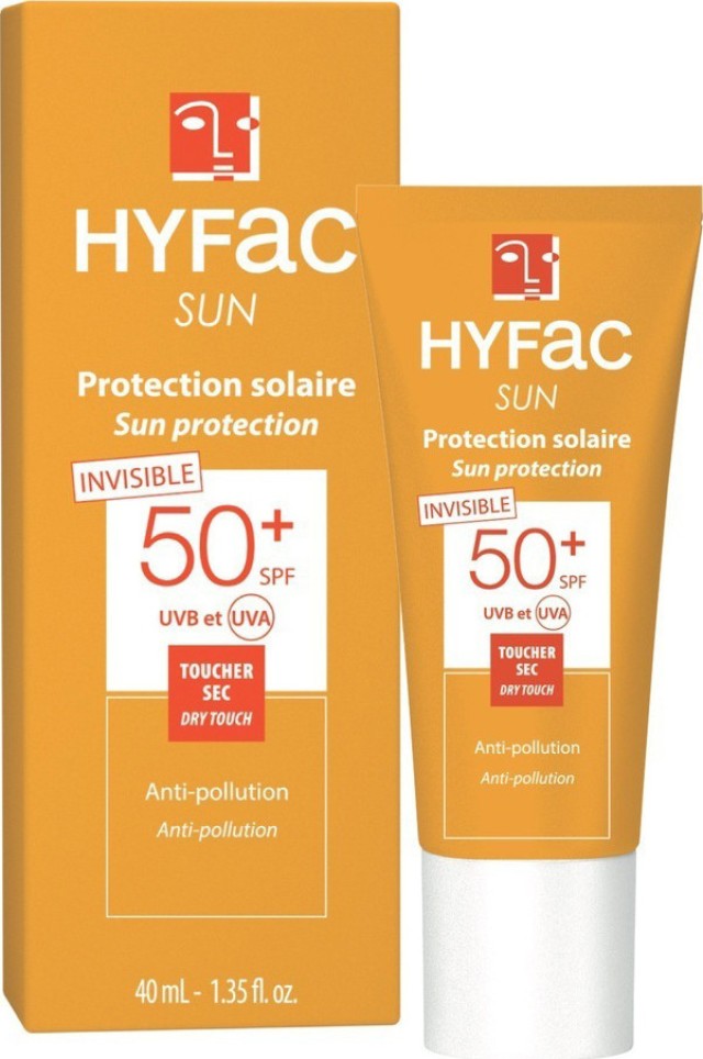 Biorga Hyfac Sun Protection SPF50+ Invisible Anti Pollution Αντηλιακή Κρέμα Προσώπου Χωρίς Χρώμα 40ml