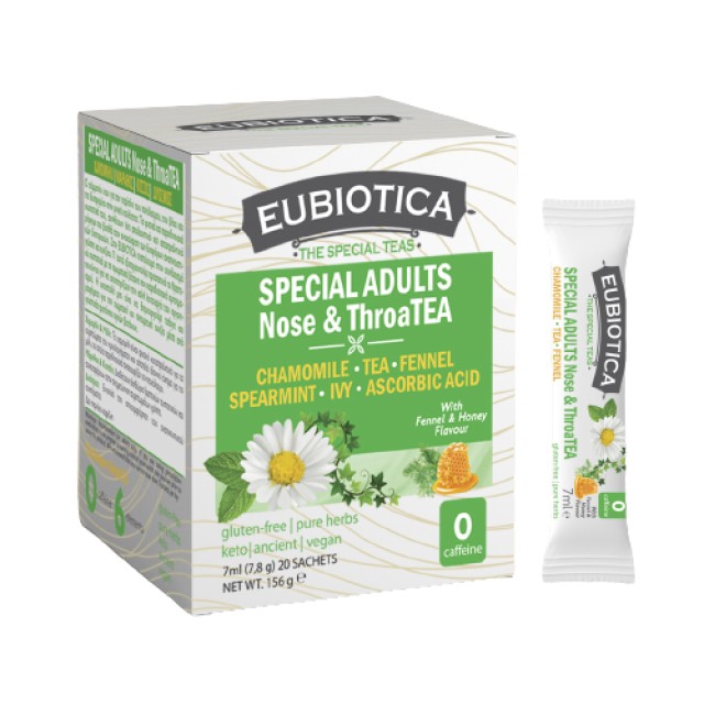 Eubiotica Chamomile Special Adults Nose & ThroaTea Τσάι Βοτάνων για Ενίσχυση του Ανοσοποιητικού Συστήματος 20 Φακελάκια x 7ml