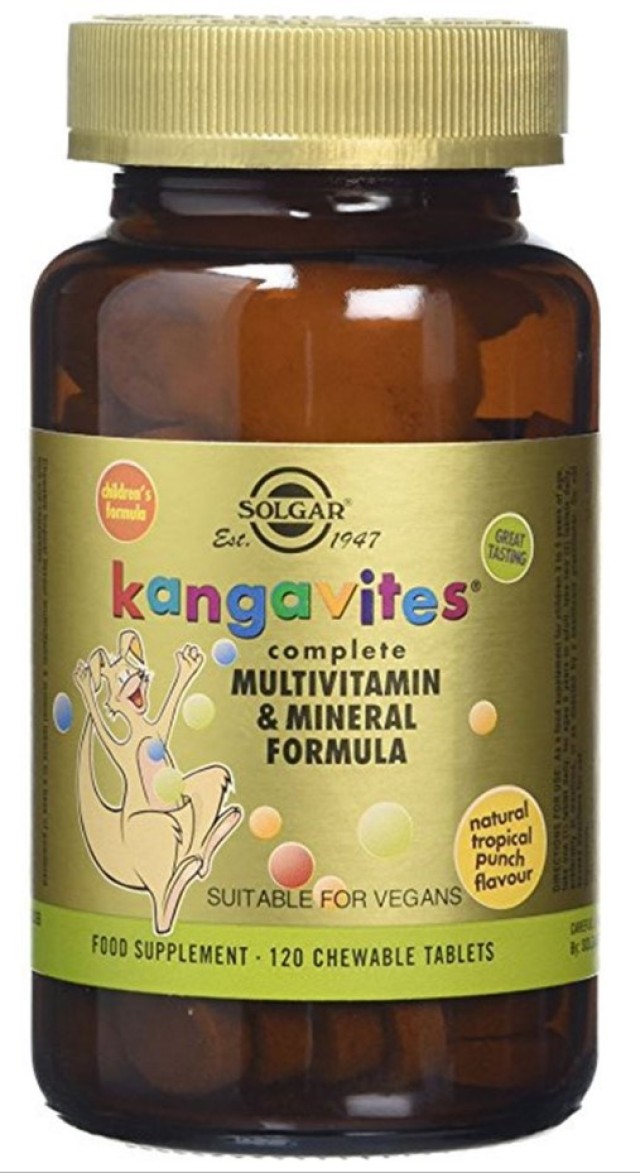 Solgar Kangavites Complete Multivitamin and Mineral Formula Συμπλήρωμα Διατροφής Βιταμινών και Μετάλλων Τροπικά Φρούτα 60 Μασώμενα Δισκία