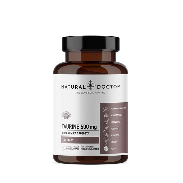 Natural Doctor Taurine 500mg Συμπλήρωμα Διατροφής με Καθαρή Ταυρίνη 12 …