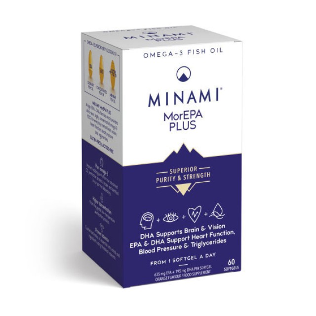 Minami MorEPA Plus Συμπλήρωμα Διατροφής με Ωμέγα-3 Λιπαρά Οξέα EPA & DHA 60 Μαλακές Κάψουλες