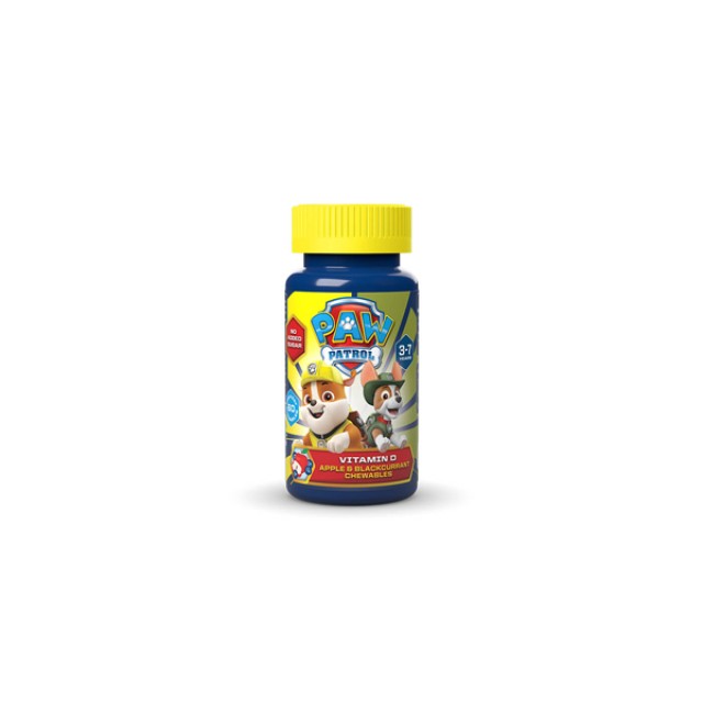 Nickelodeon Paw Patrol Vitamin D Παιδικό Συμπλήρωμα Διατροφής με Γεύση Μήλο Φραγκοστάφυλο για 3-7 Ετών 60 Μασώμενες Ταμπλέτες