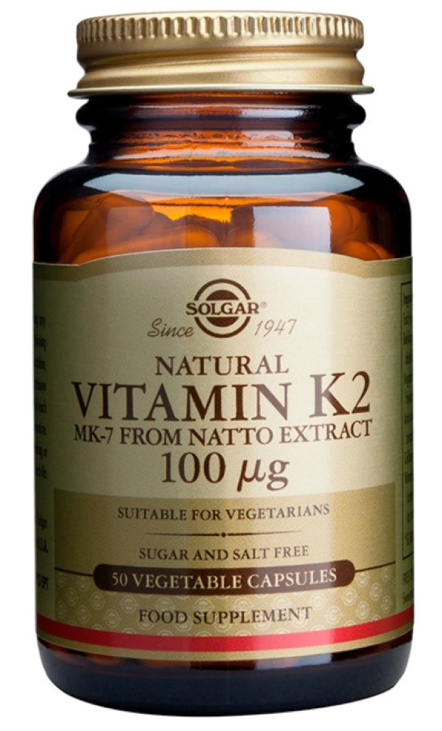Solgar Vitamin K2 100mg Συμπλήρωμα Διατροφής για την Πήξη του Αίματος 50 Φυτικές Κάψουλες