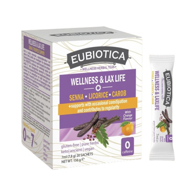 Eubiotica Wellness & Lax Life Τσάι Βοτάνων με Senna, Licorice & Carob 20 Φακελάκια x 7ml