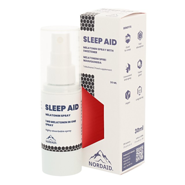 NordAid Sleep Aid Υπογλώσσιο Spray Μελατονίνης 1mg 30ml [200 Ψεκασμοί]