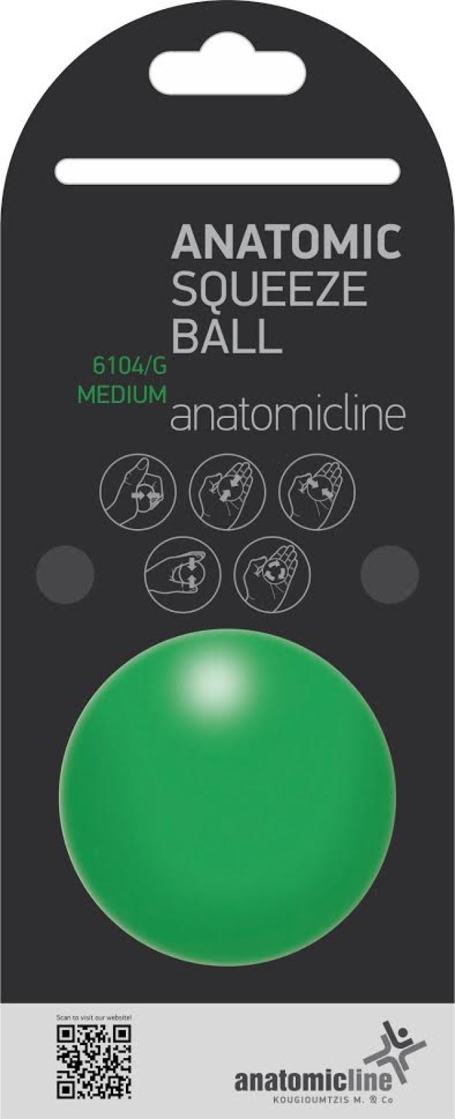 Anatomic Line Squeeze Ball Medium Μπαλάκι Ασκήσεως Χειρός Μέτριο [6104/G] Χρώμα:Πράσινο  1 Τεμάχιο