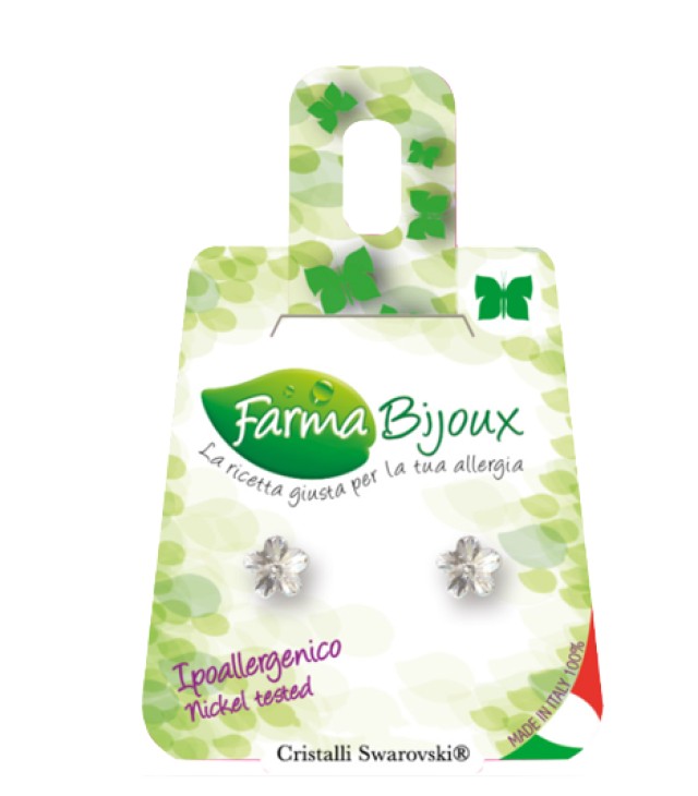 Farma Bijoux Flor 5mm Crystal Λουλούδι Υποαλλεργικά Σκουλαρίκια [BE210C01] 1 Ζευγάρι