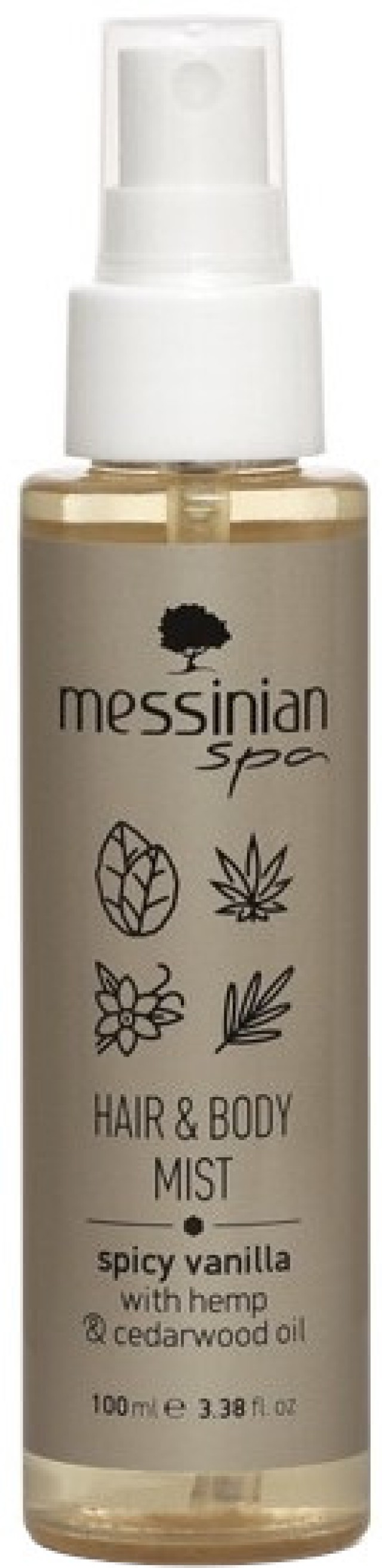 Messinian Spa Hair & Body Mist Αρωματικό Σπρέι για Μαλλιά & Σώμα με Βανίλια & Σανδαλόξυλο 100ml