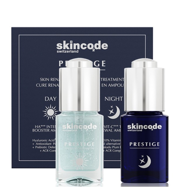 Skincode PROMO Ολοκληρωμένη Θεραπεία Αντιγήρανσης Προσώπου Prestige Day HA Intensive Booster Ampoule 15ml - Night 10% Vitamin C Renewal Ampoule 15ml