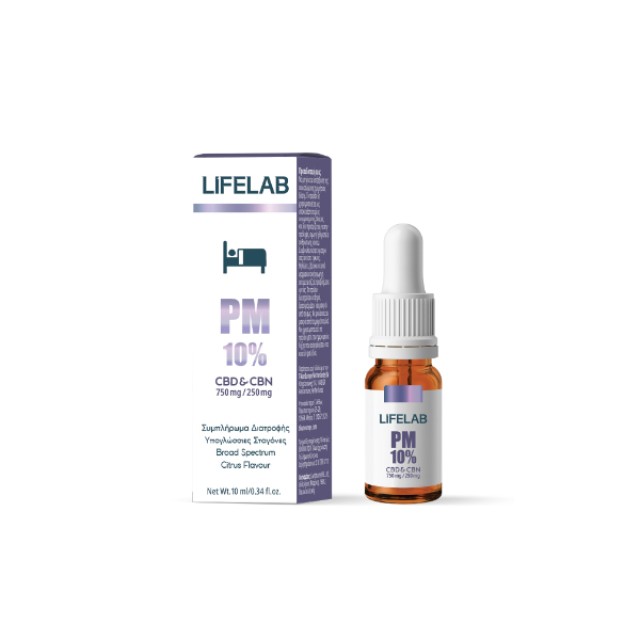 Lifelab PM 10% CBD 750mg & CBN 250mg Ισορροπία, Ευεξία, Χαλάρωση το Βράδυ 10ml Lifelab PM 10% CBD 750mg & CBN 250mg Ισορροπία, Ευεξία, Χαλάρωση το Βρ …