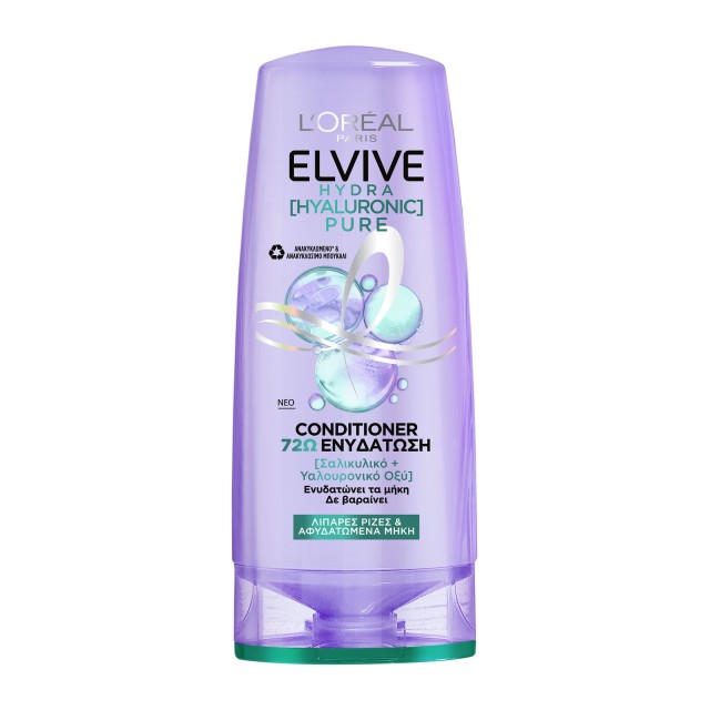 LOreal Paris Elvive Hydra Hyaluronic Pure Conditioner 72Ω Ενυδάτωση γι … LOreal Paris Elvive Hydra Hyaluronic Pure Conditioner 72Ω Ενυδάτωση γι …