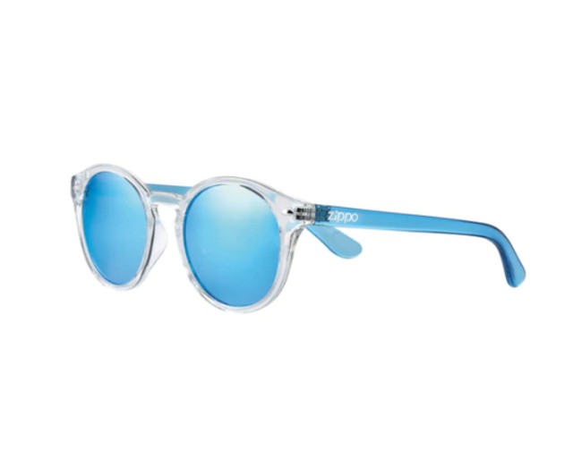 Zippo Γυαλιά Ηλίου Κοκάλινα Χρώμα:Διάφανο με Γαλάζιο Καθρέφτη και Βραχίονες [OB137-03]