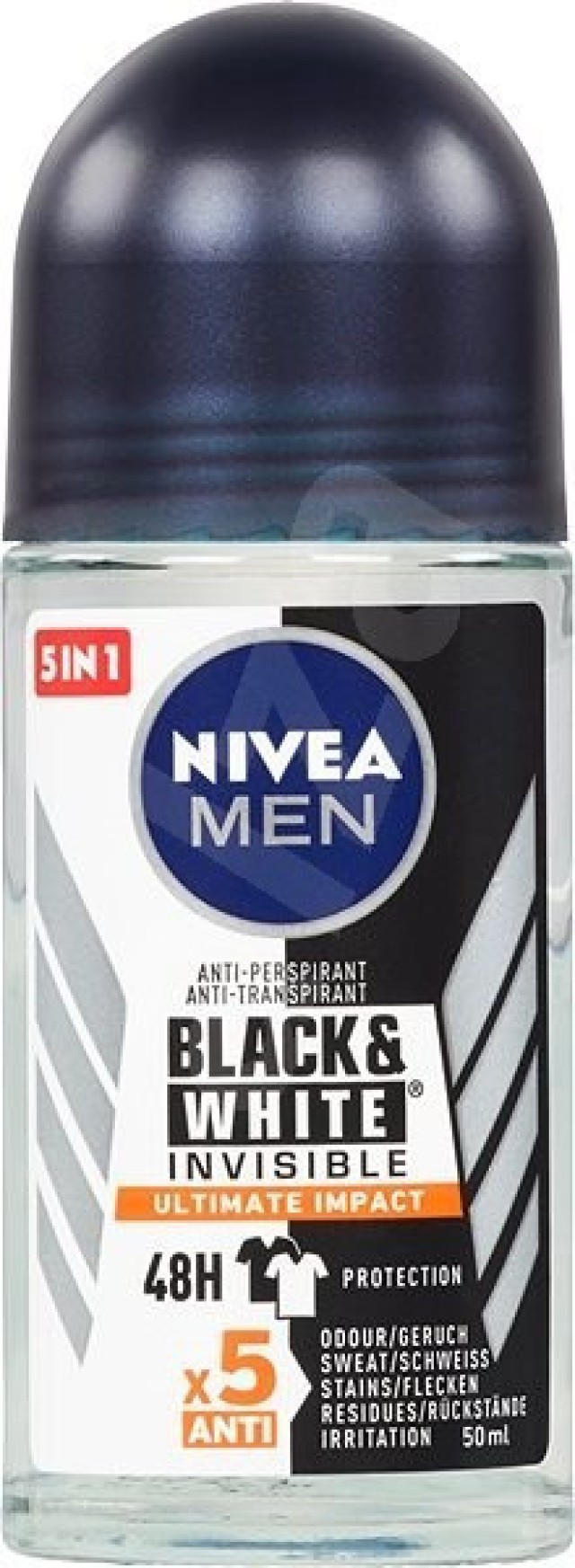 Nivea Men Black & White Invisible Ultimate Impact Ανδρικό Αποσμητικό Roll-on 48ωρης Προστασίας 50ml