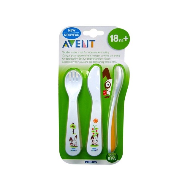 Avent Philips Σετ Πηρούνι-Κουτάλι-Μαχαίρι 18m+ SCF 714/00