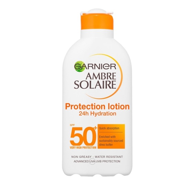 Garnier Ambre Solaire SPF50+ Protection 24h Hydration Αντηλιακό Γαλάκτωμα 200ml