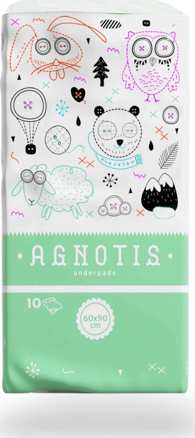 Agnotis UnderPads Βαμβακερά Υποσέντονα με Αδιάβροχη Επένδυση 60x90cm 10 Τεμάχια