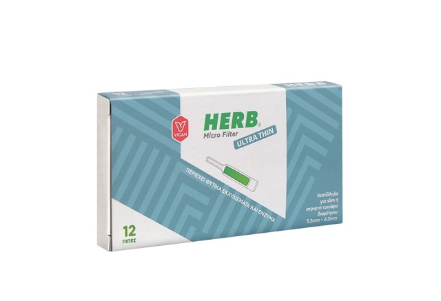 Vican Herb Micro Filter Ultra Thin Φίλτρα για Ultra Thin Τσιγάρο 12 Τεμάχια