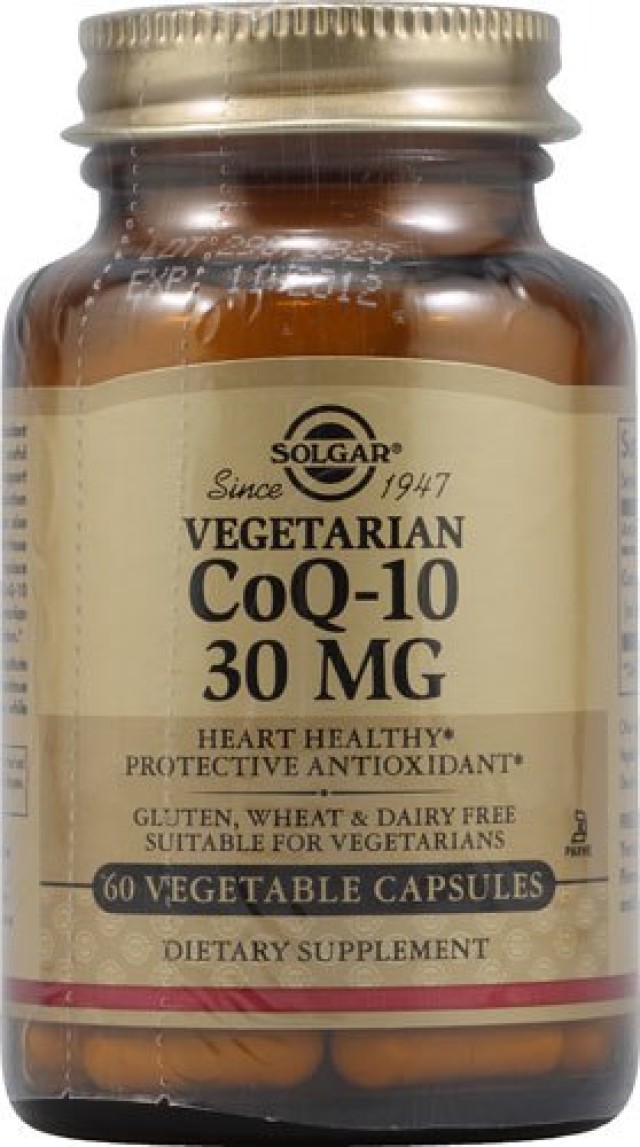 Solgar Coenzyme Q-10 30mg Συμπλήρωμα Διατροφής Συνένζυμο Q-10 60 Φυτικές Κάψουλες