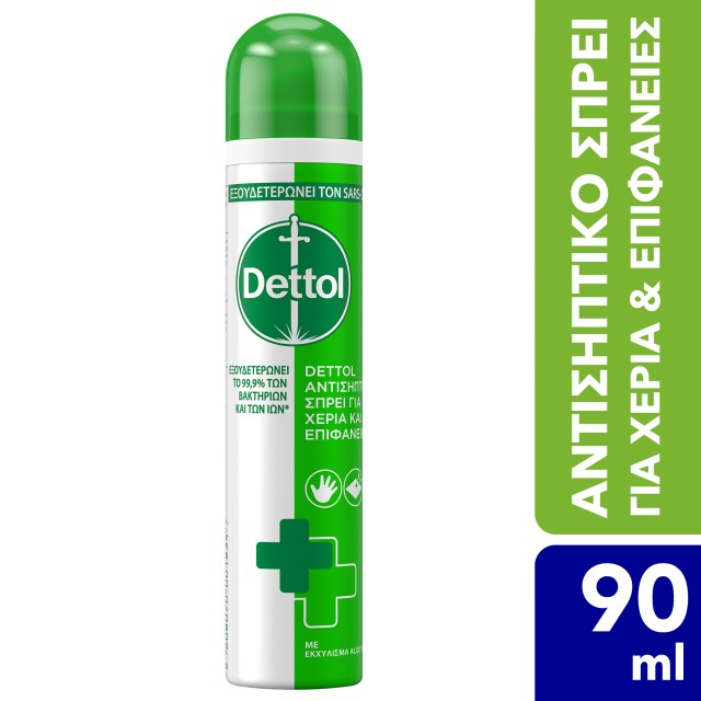 Dettol Αντισηπτικό Spray για Χέρια και Επιφάνειες 2 σε 1 90ml Dettol Αντισηπτικό Spray για Χέρια και Επιφάνειες 2 σε 1 90ml