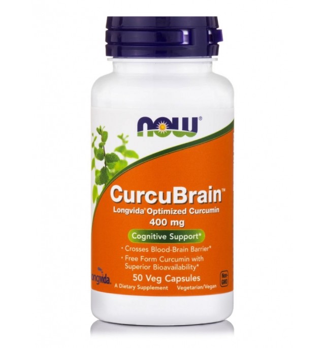 Now Foods Curcubrain 400mg Φόρμουλα Κουρκουμίνης για Καλή Μνήμη 50 Κάψ &hellip;