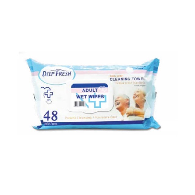 Deep Fresh Adult Wet Wipes Μαντηλάκια Καθαρισμού, 48τμχ Deep Fresh Adult Wet Wipes Μαντηλάκια Καθαρισμού, 48τμχ