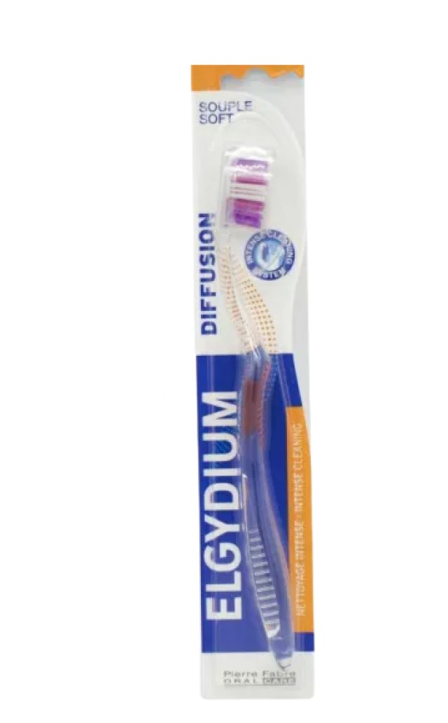 Elgydium Diffusion Souple Soft Οδοντόβουρτσα Μαλακή Κόκκινο 1 Τεμάχιο