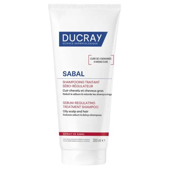 Ducray Sabal Σμηγματορυθμιστικό Σαμπουάν Αγωγής για Λιπαρά Μαλλιά 200m &hellip;