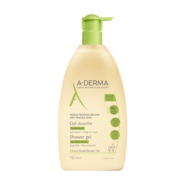 A-Derma The Essentials Εξαιρετικά Πλούσιο Ζελ Καθαρισμού Προσώπου & Σώ …