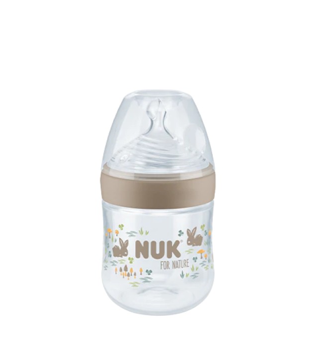 Nuk For Nature Πλαστικό Μπιμπερό για 0-6m+ Μπεζ Θηλή Σιλικόνης S 150ml [10.743.075]