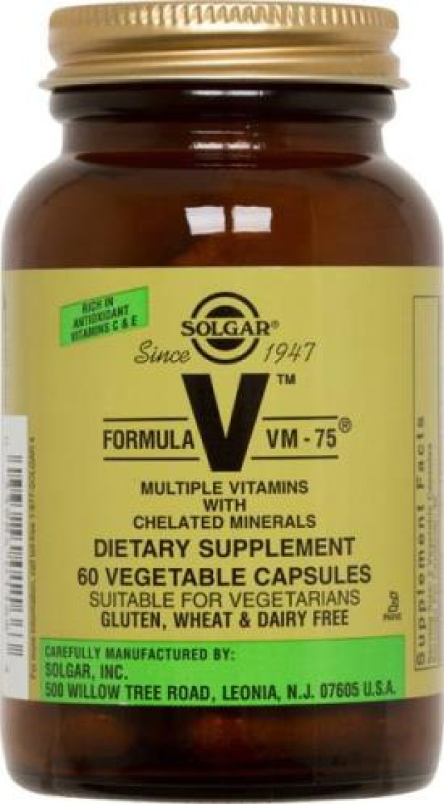 Solgar Formula VM-75 Συμπλήρωμα Διατροφής Βιταμινών και Μετάλλων 60 Φυτικές Κάψουλες
